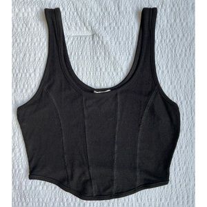 black bozzolo cropped tank top